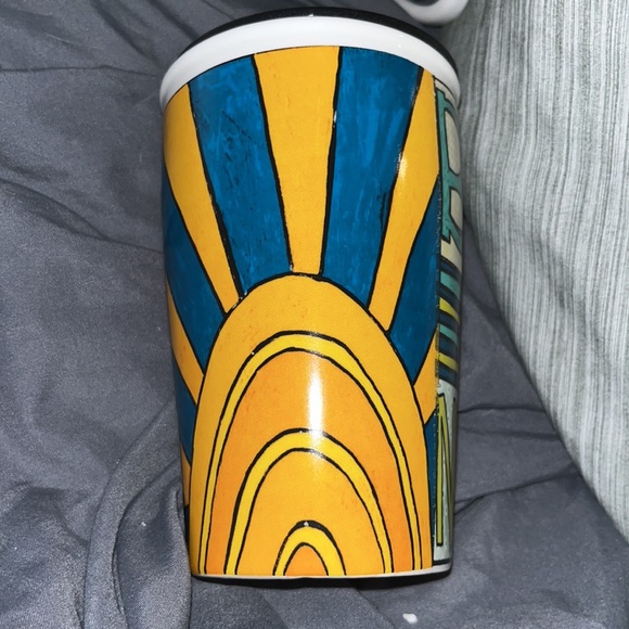 C.R. Gibson tall mug with lid “Be You Not Them” - Whimsical design Porcelain - Picture 7 of 11